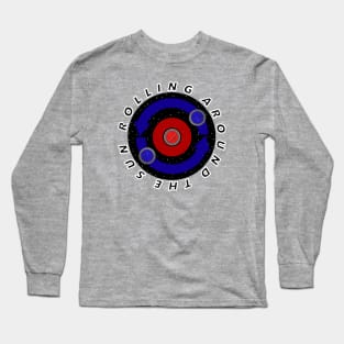 [Apparel only] Curling Stone rolling like the Earth's orbit (Outside Text) Long Sleeve T-Shirt